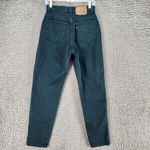 Levis Jeans Womens 6 Petite 521 Green Vintage Cotton High Rise Tapered